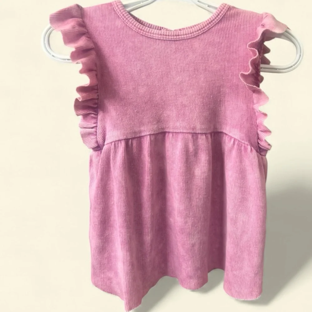 Splendid Baby Girl Pink Ruffle Corduroy Dress 6–12 months